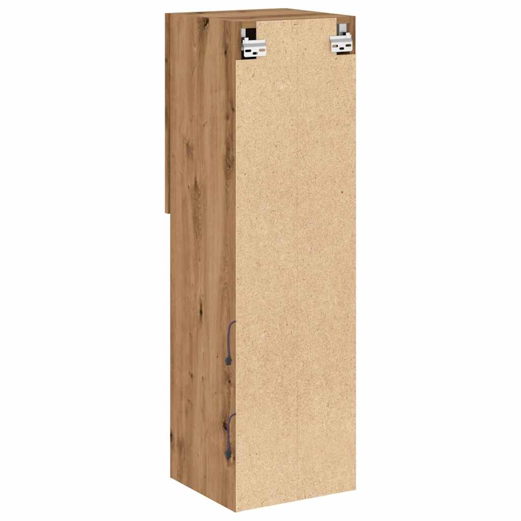 Tv-Benker Med Led-Lys 2 Stk Artisan Eik 30,5X30X102 Cm