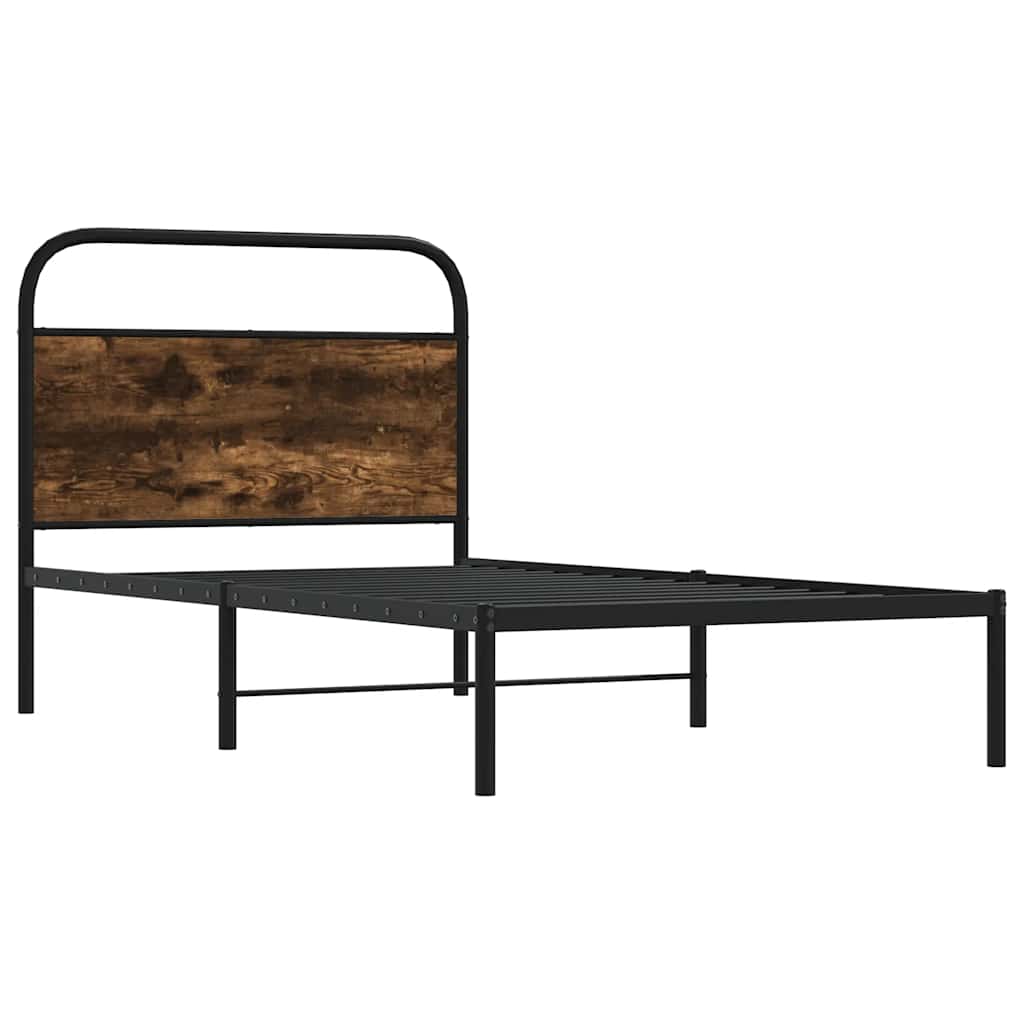 Sengeramme Uten Madrass Røkt Eik 90X200 Cm Konstruert Tre