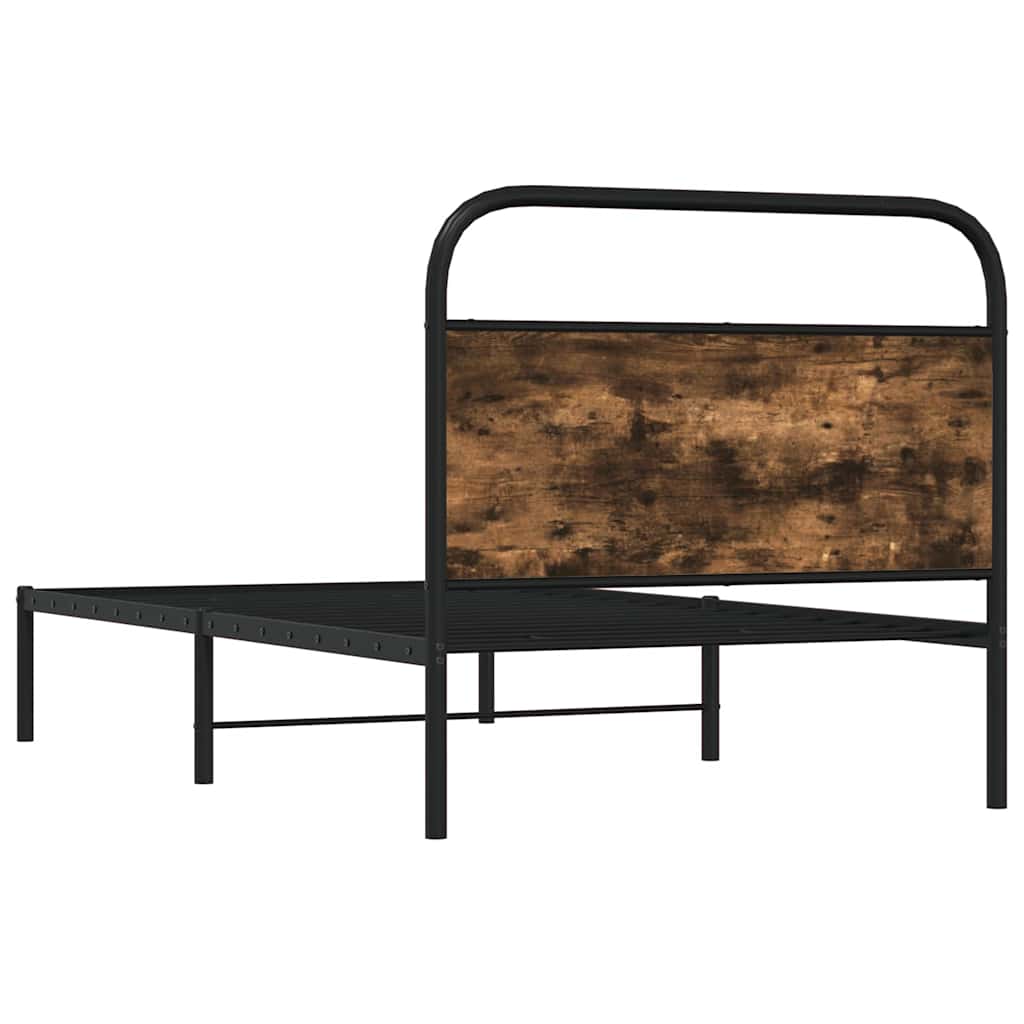 Sengeramme Uten Madrass Røkt Eik 90X200 Cm Konstruert Tre