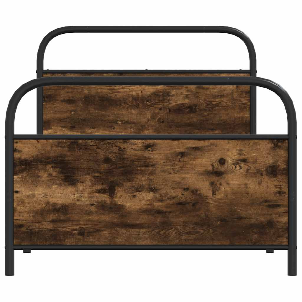 Sengeramme Uten Madrass Røkt Eik 90X200 Cm Konstruert Tre