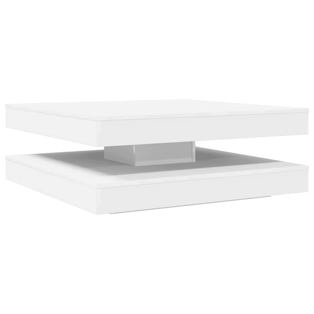 Salongbord 360-Graders Roterbart Hvit 90X90X34,5 Cm