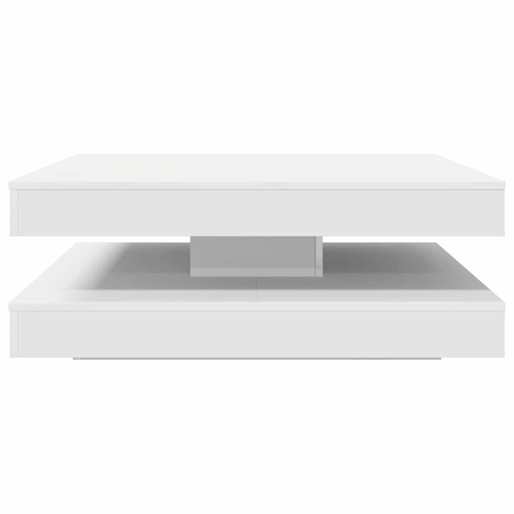 Salongbord 360-Graders Roterbart Hvit 90X90X34,5 Cm
