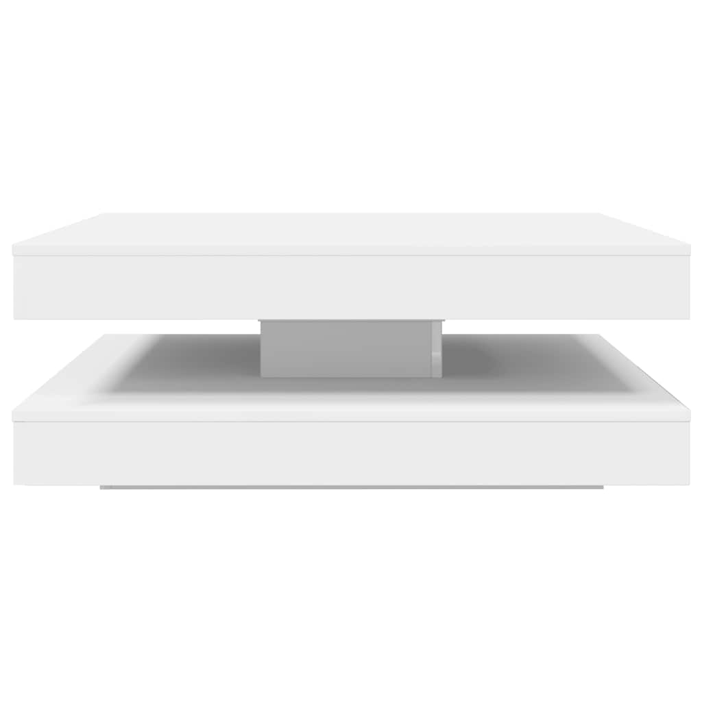Salongbord 360-Graders Roterbart Hvit 90X90X34,5 Cm