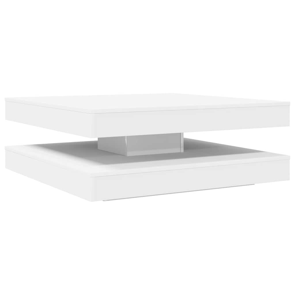 Salongbord 360-Graders Roterbart Hvit 90X90X34,5 Cm