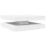 Salongbord 360-Graders Roterbart Hvit 90X90X34,5 Cm
