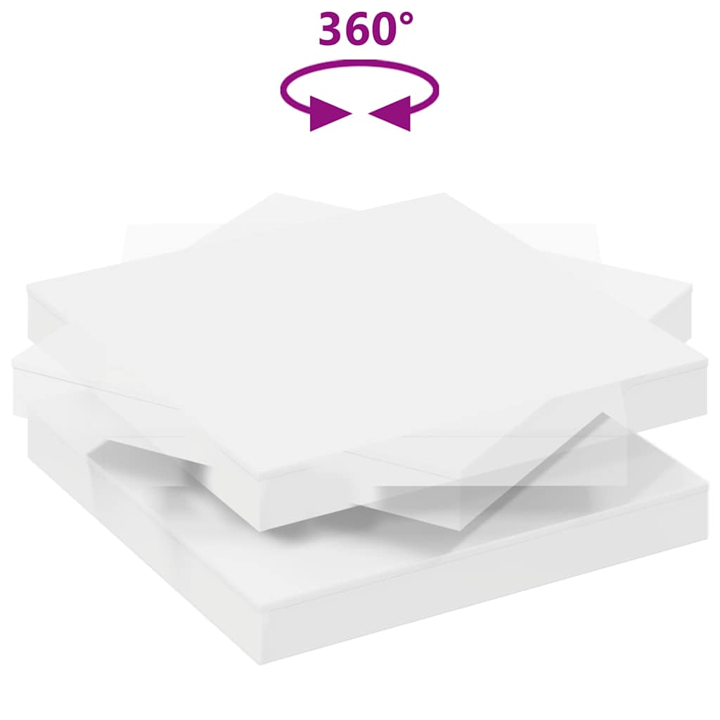 Salongbord 360-Graders Roterbart Hvit 90X90X34,5 Cm