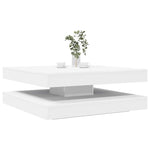 Salongbord 360-Graders Roterbart Hvit 90X90X34,5 Cm
