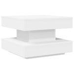 Salongbord 360-Graders Roterbart Hvit 50X50X34,5 Cm