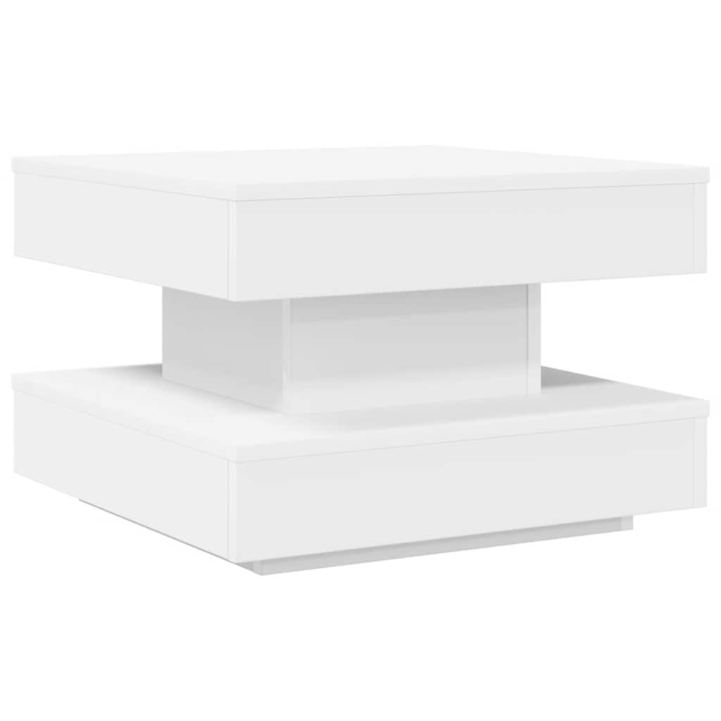 Salongbord 360-Graders Roterbart Hvit 50X50X34,5 Cm