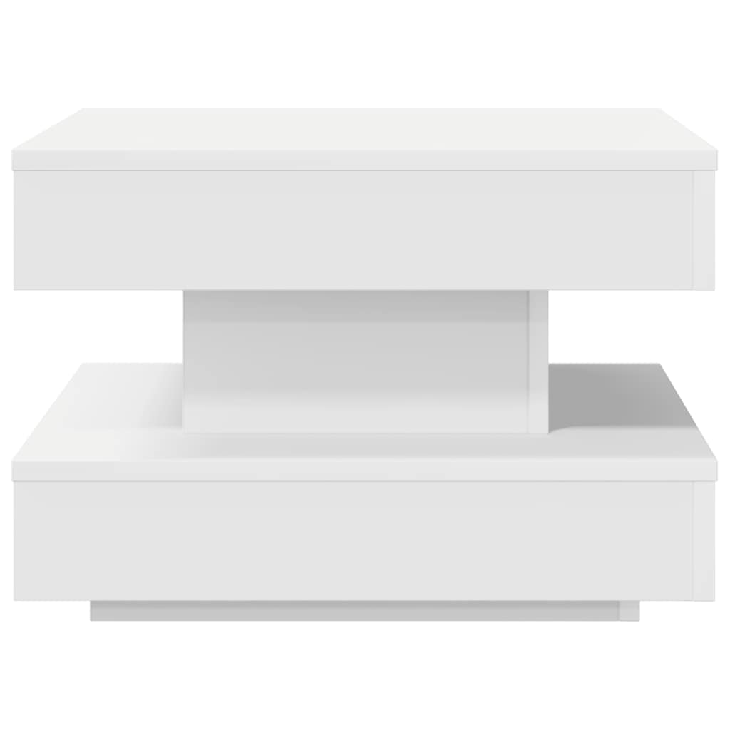 Salongbord 360-Graders Roterbart Hvit 50X50X34,5 Cm