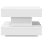 Salongbord 360-Graders Roterbart Hvit 50X50X34,5 Cm