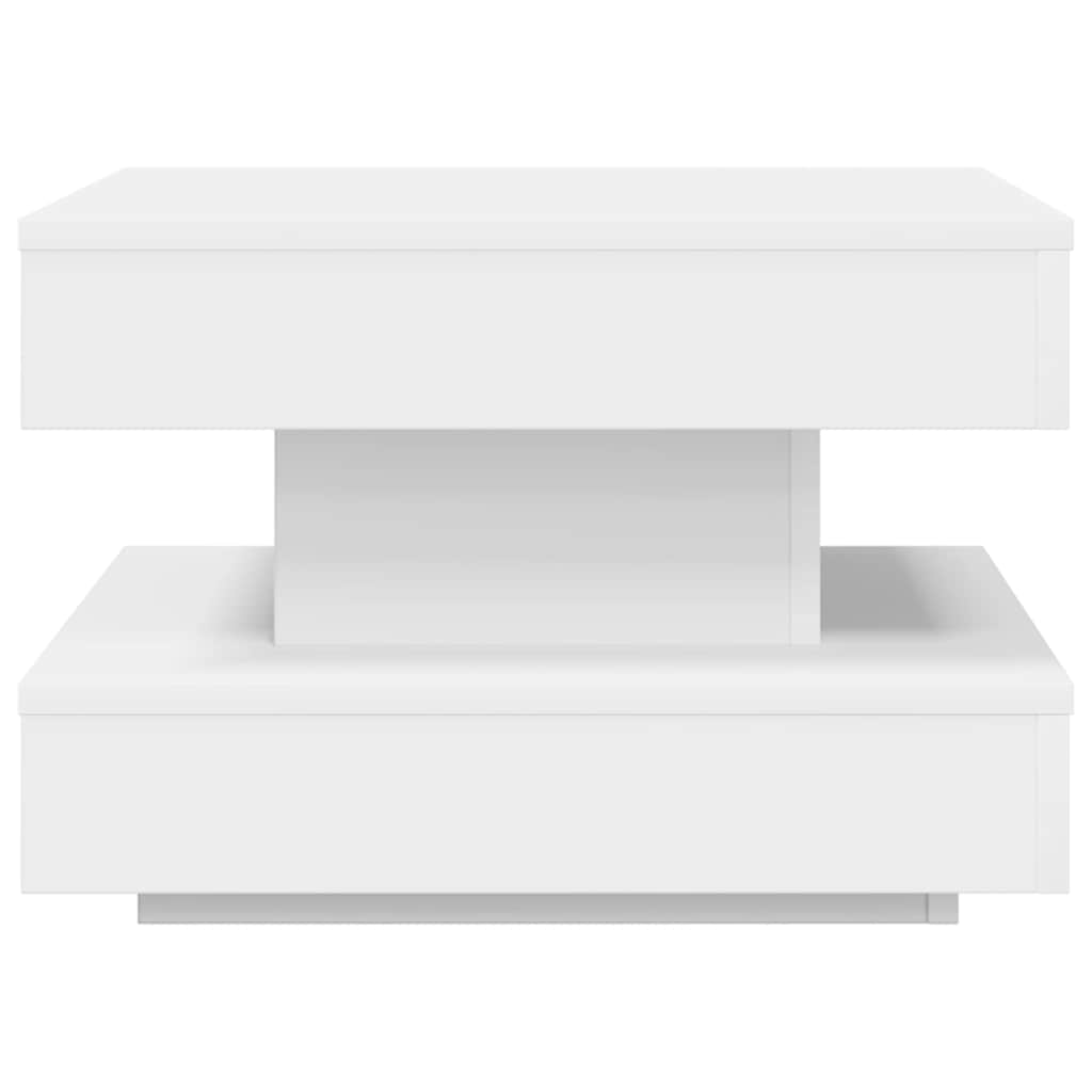 Salongbord 360-Graders Roterbart Hvit 50X50X34,5 Cm