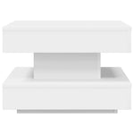 Salongbord 360-Graders Roterbart Hvit 50X50X34,5 Cm