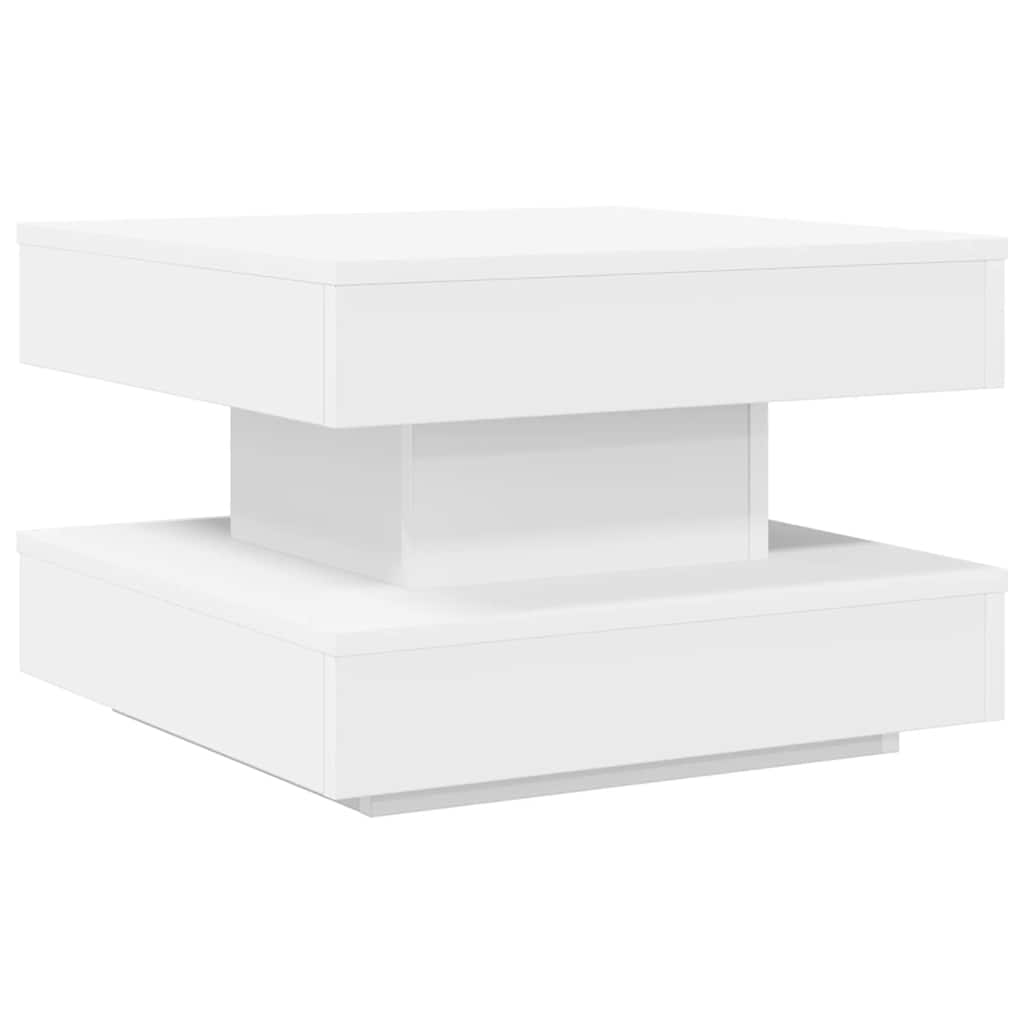 Salongbord 360-Graders Roterbart Hvit 50X50X34,5 Cm
