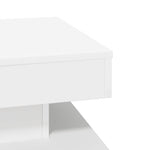 Salongbord 360-Graders Roterbart Hvit 50X50X34,5 Cm