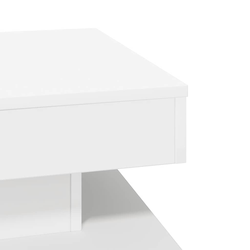 Salongbord 360-Graders Roterbart Hvit 50X50X34,5 Cm
