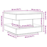 Salongbord 360-Graders Roterbart Hvit 50X50X34,5 Cm