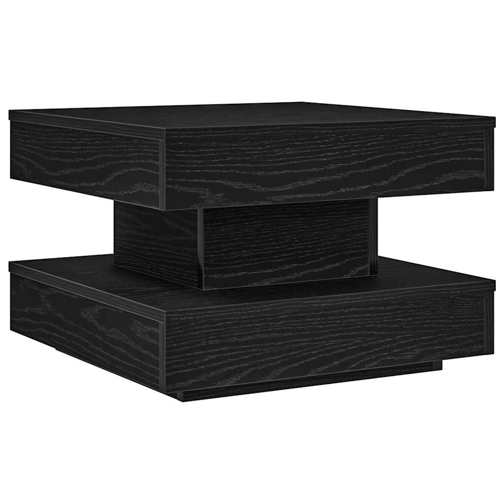 Salongbord 360-Graders Roterbart Svart 50X50X34,5 Cm