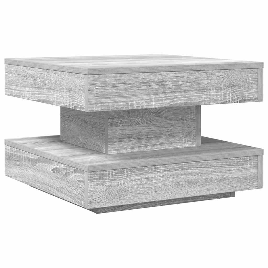 Salongbord 360-Graders Roterbart Grå Sonoma 50X50X34,5 Cm