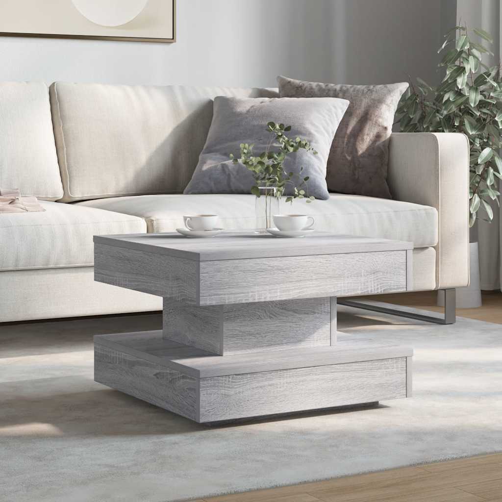 Salongbord 360-Graders Roterbart Grå Sonoma 50X50X34,5 Cm