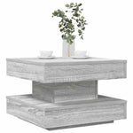 Salongbord 360-Graders Roterbart Grå Sonoma 50X50X34,5 Cm