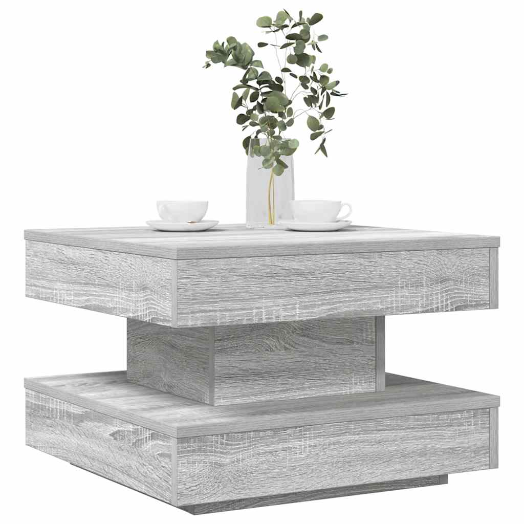 Salongbord 360-Graders Roterbart Grå Sonoma 50X50X34,5 Cm