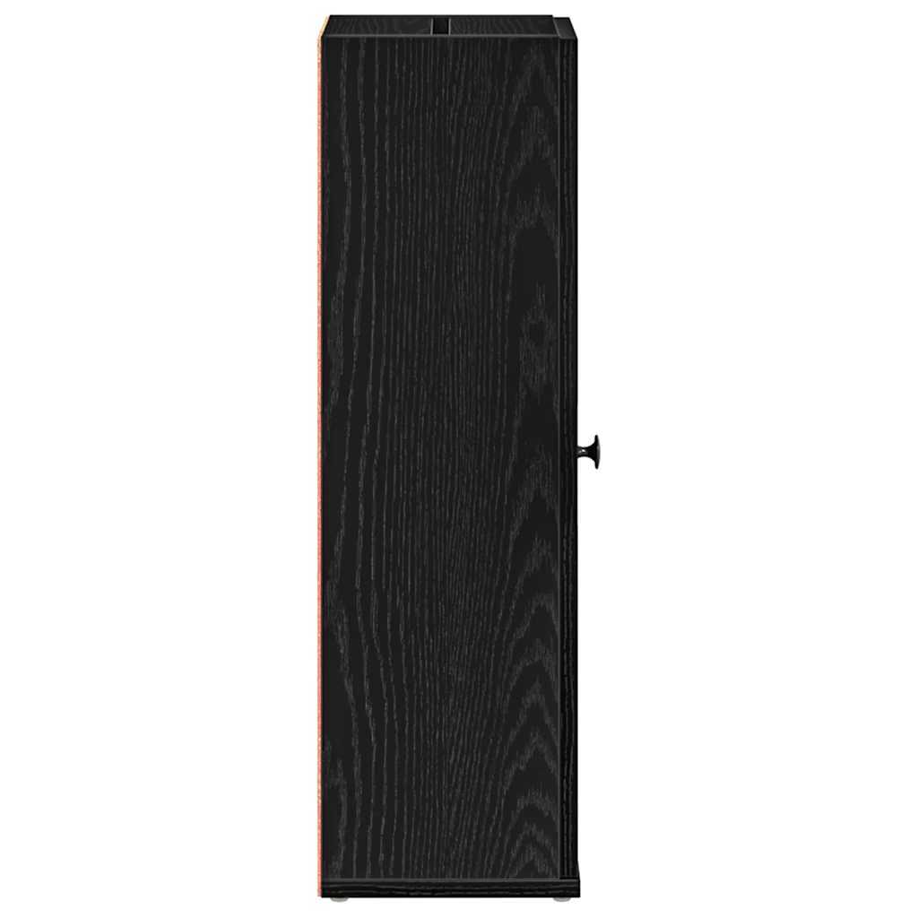 Baderomsskap Med Rulleholder Svart 20,5X22X72 Cm