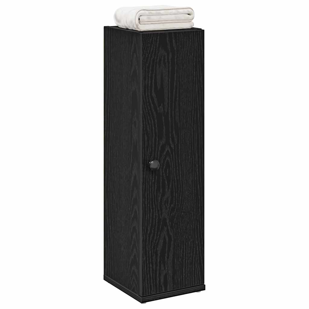 Baderomsskap Med Rulleholder Svart 20,5X22X72 Cm