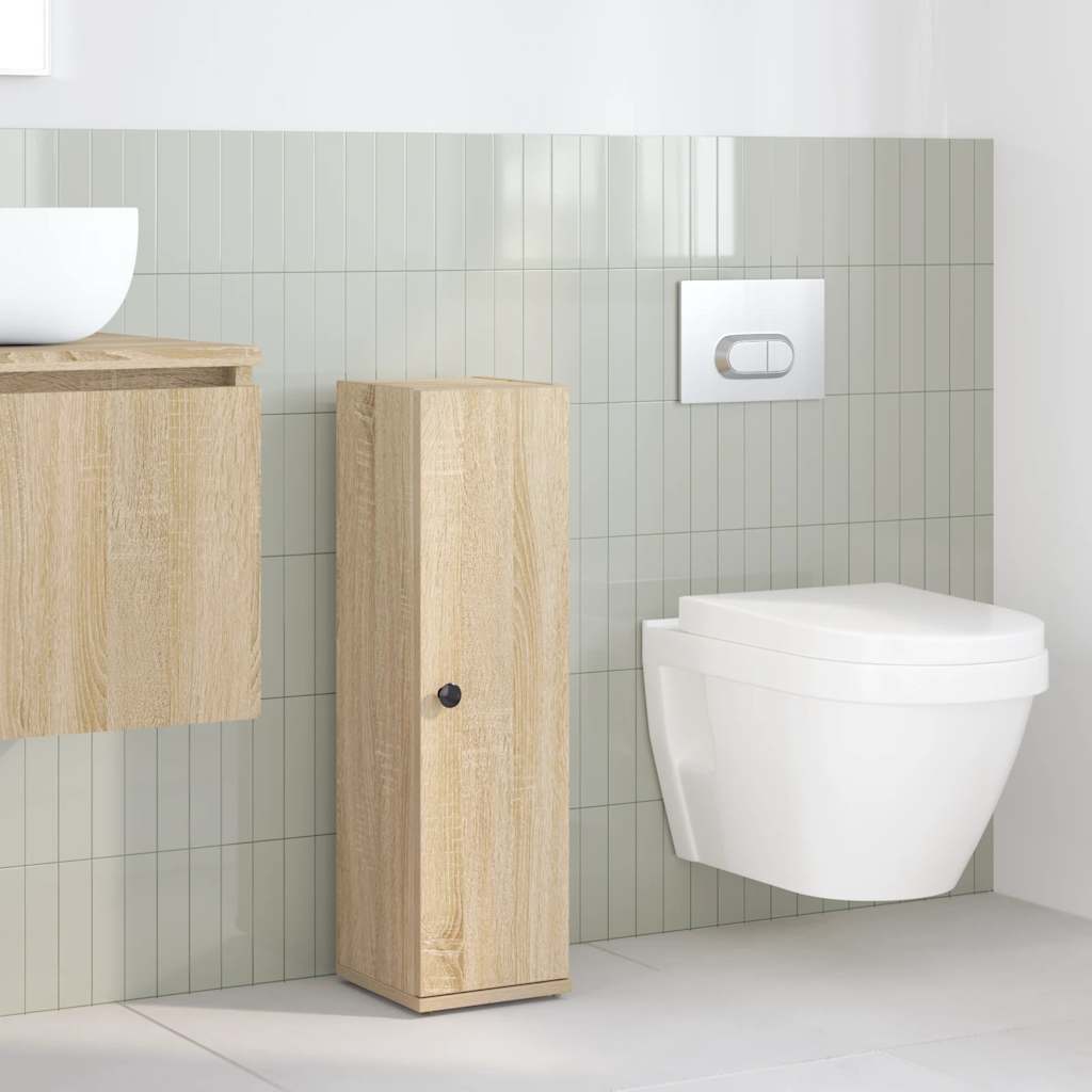 Baderomsskap Med Rulleholder Sonoma Eik 20,5X22X72 Cm