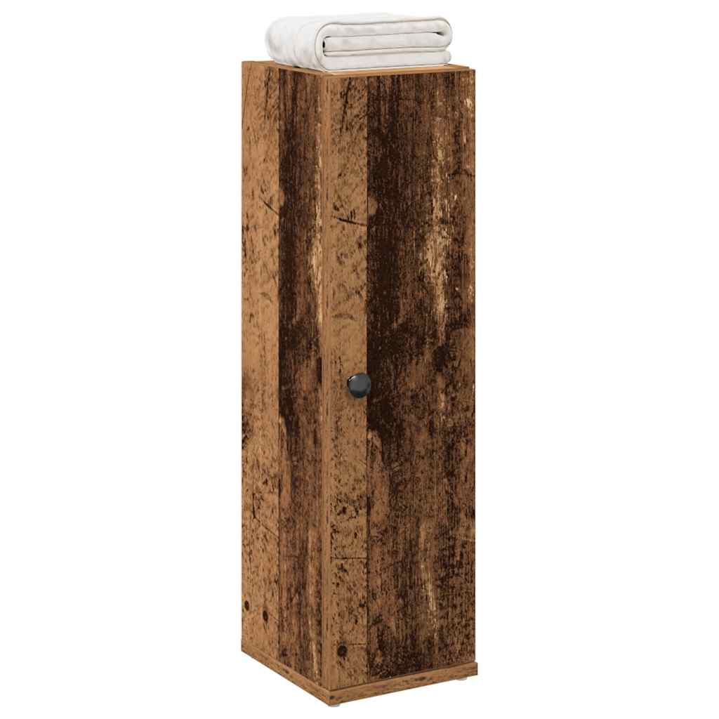 Baderomsskap Med Rulleholder Gammelt Tre 20,5X22X72 Cm