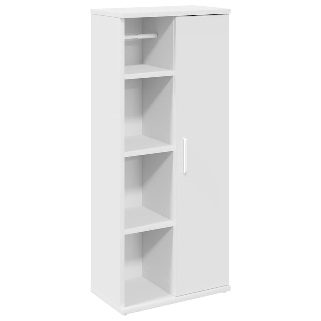 Baderomsskap Med Rulleholder Hvit 39X22X90 Cm
