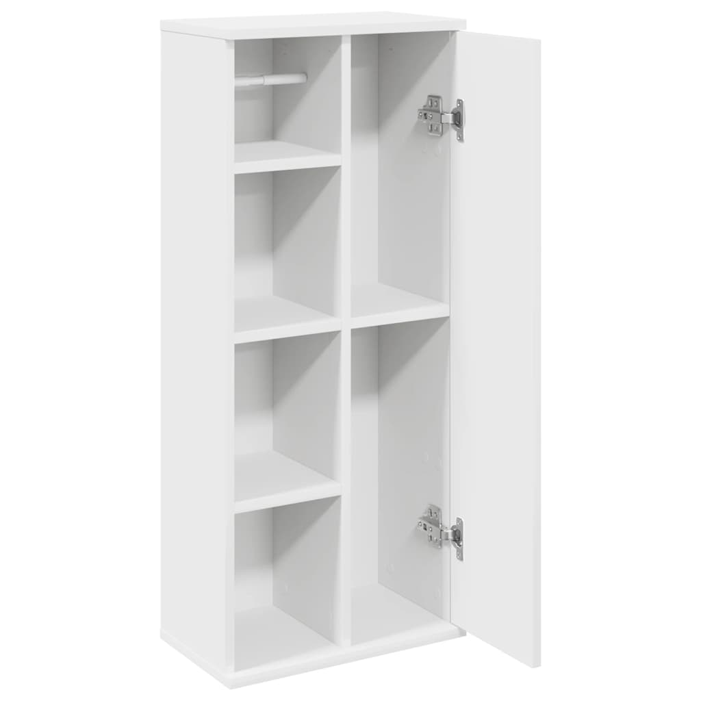Baderomsskap Med Rulleholder Hvit 39X22X90 Cm