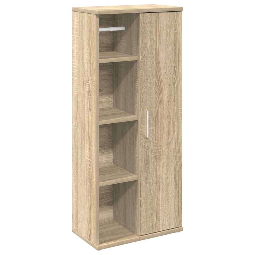 Baderomsskap Med Rulleholder Sonoma Eik 39X22X90 Cm