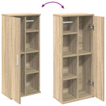 Baderomsskap Med Rulleholder Sonoma Eik 39X22X90 Cm