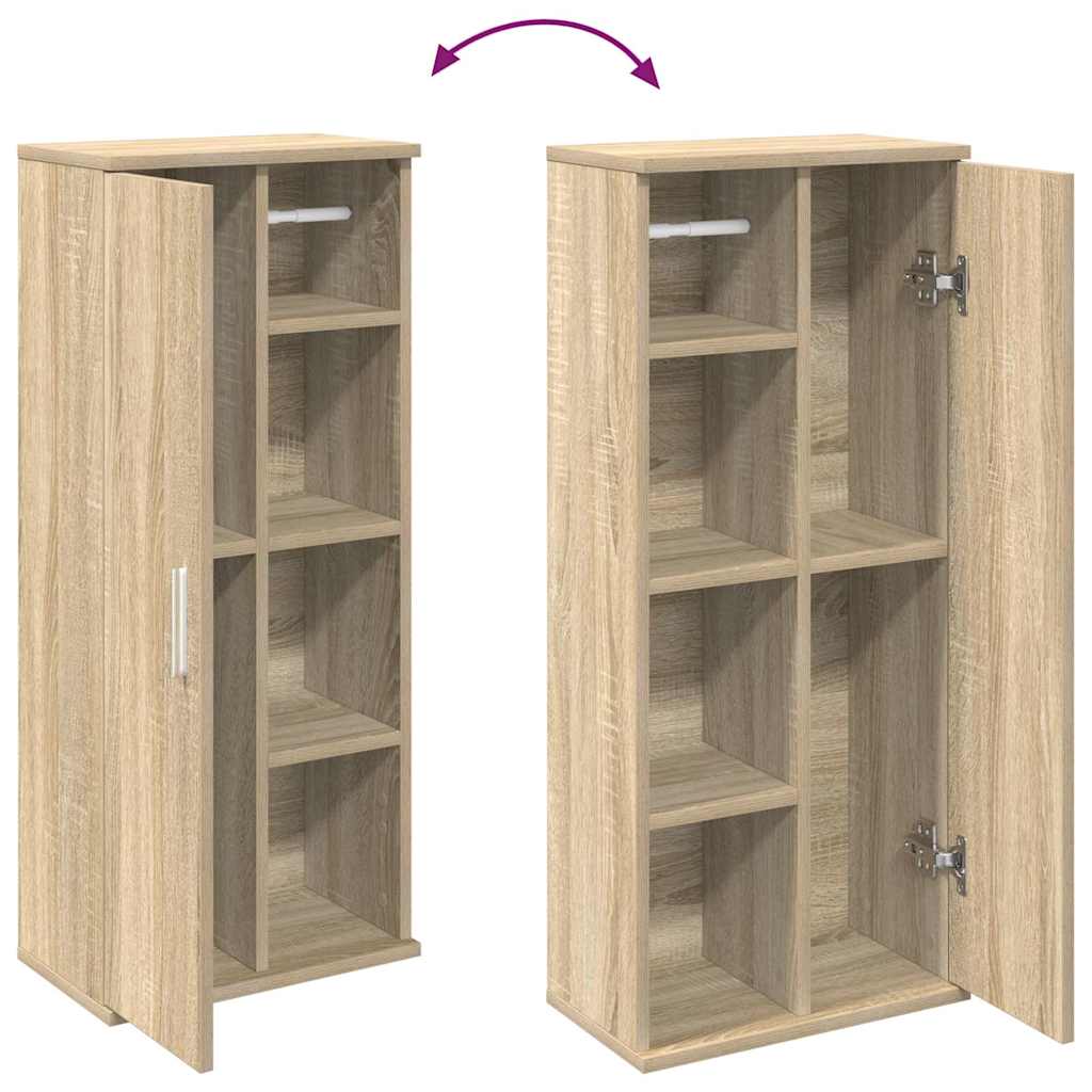 Baderomsskap Med Rulleholder Sonoma Eik 39X22X90 Cm