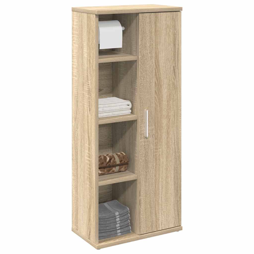 Baderomsskap Med Rulleholder Sonoma Eik 39X22X90 Cm