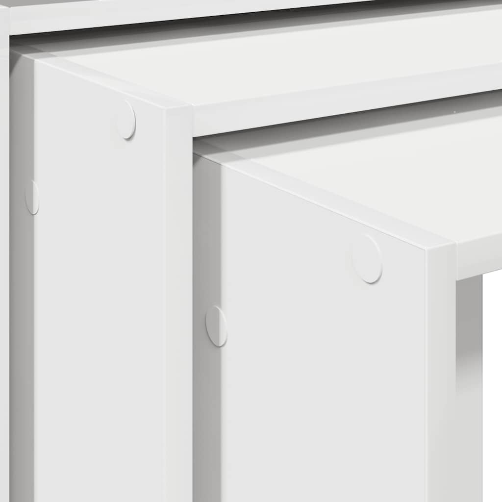 Stablebord 3 Stk Hvit Konstruert Tre