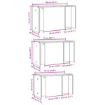 Stablebord 3 Stk Hvit Konstruert Tre