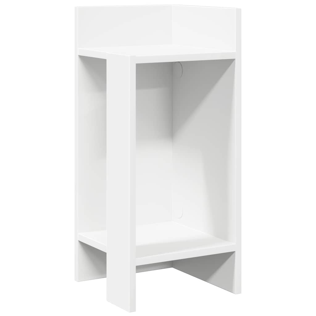 Sidebord 2 Stk Med Hylle Hvit 25,5X27X60 Cm