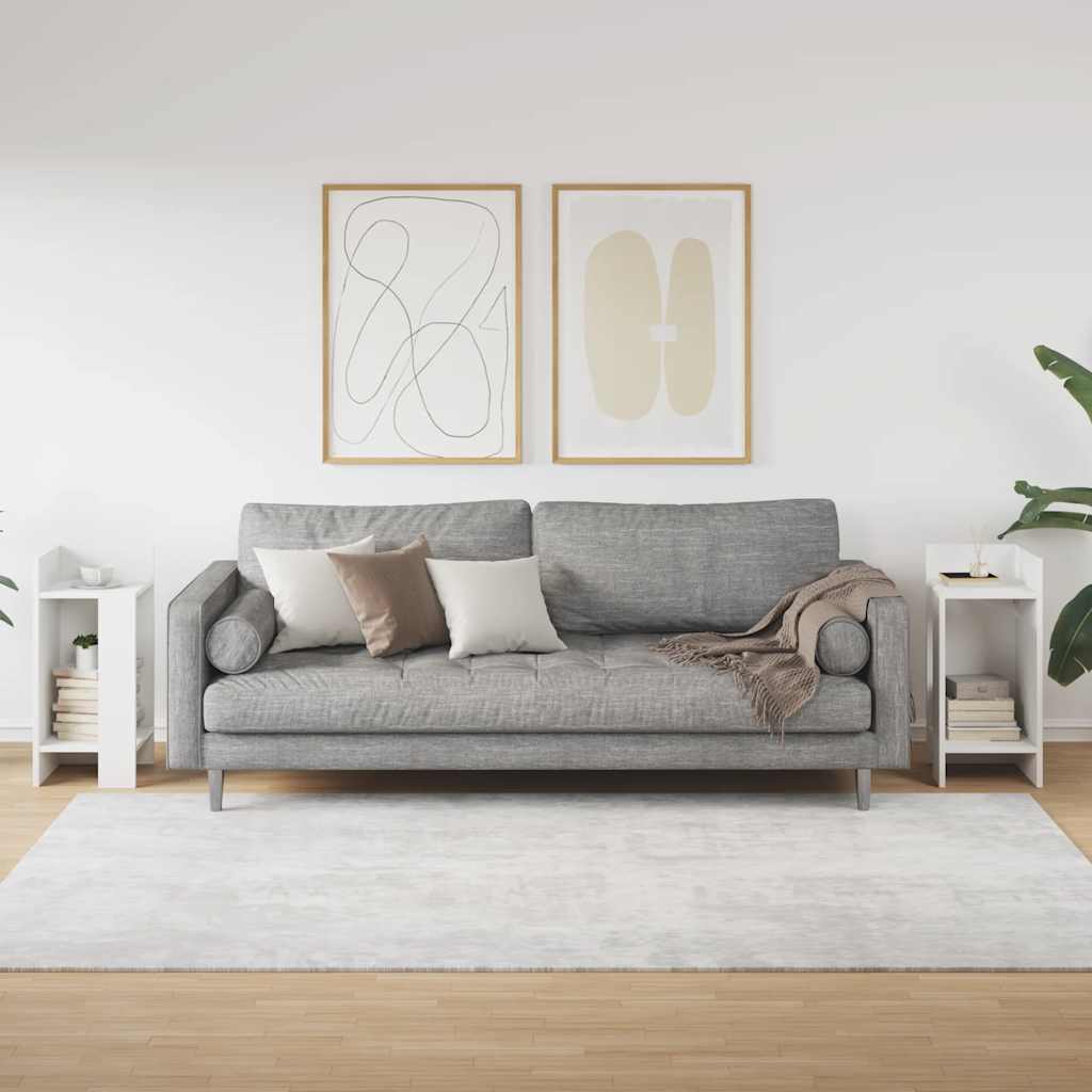 Sidebord 2 Stk Med Hylle Hvit 25,5X27X60 Cm