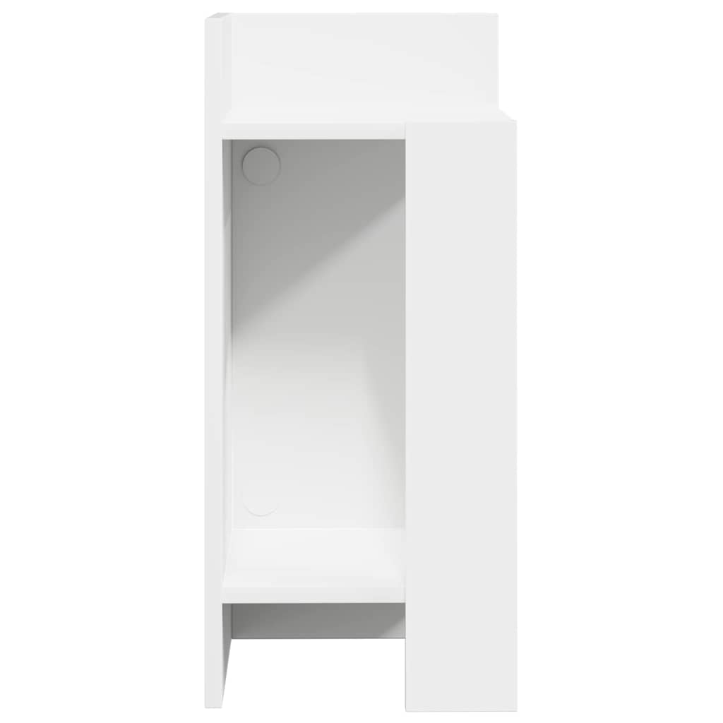 Sidebord 2 Stk Med Hylle Hvit 25,5X27X60 Cm