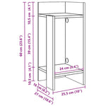 Sidebord 2 Stk Med Hylle Hvit 25,5X27X60 Cm