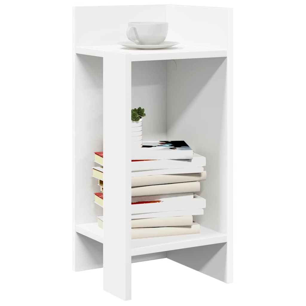 Sidebord 2 Stk Med Hylle Hvit 25,5X27X60 Cm