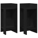 Sidebord 2 Stk Med Hylle Svart 25,5X27X60 Cm
