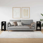 Sidebord 2 Stk Med Hylle Svart 25,5X27X60 Cm