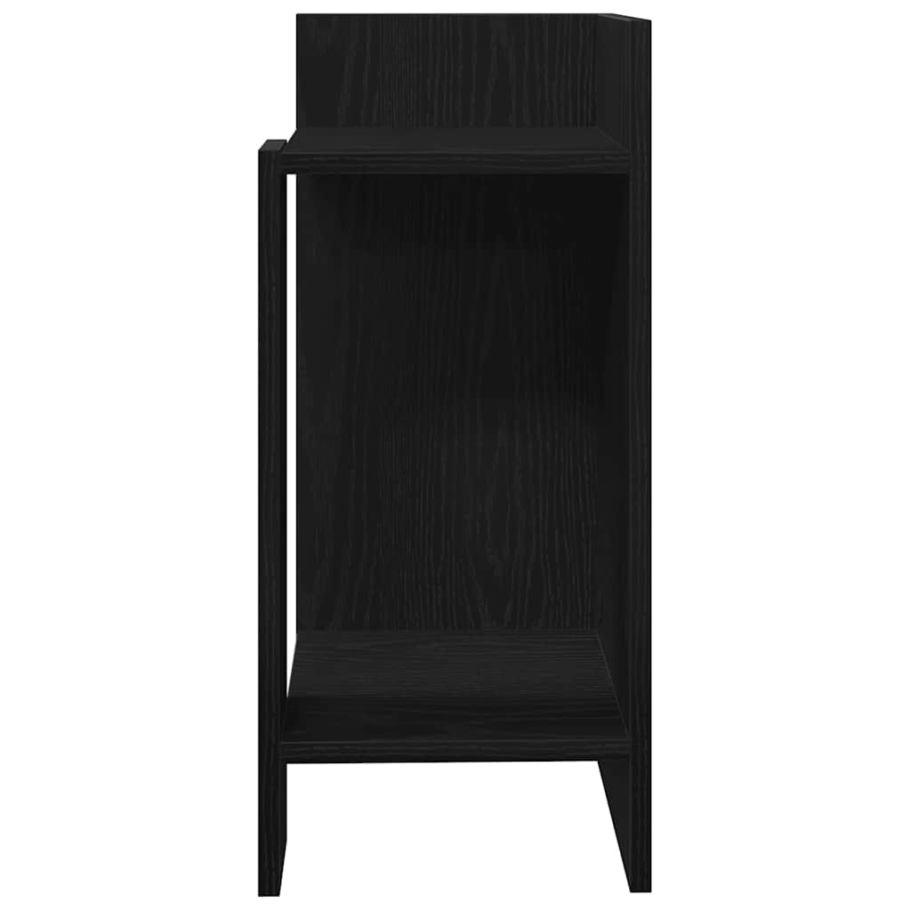 Sidebord 2 Stk Med Hylle Svart 25,5X27X60 Cm