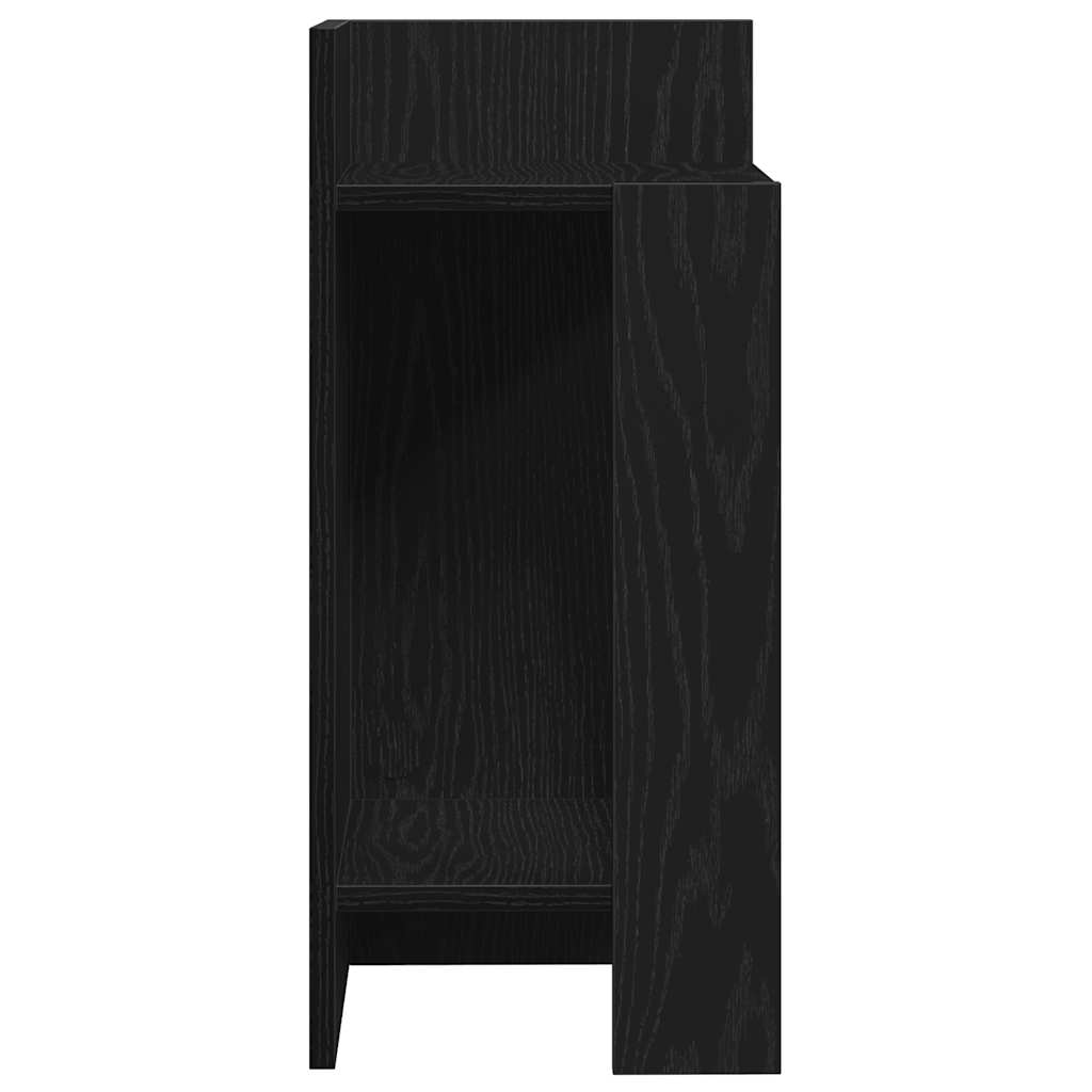 Sidebord 2 Stk Med Hylle Svart 25,5X27X60 Cm