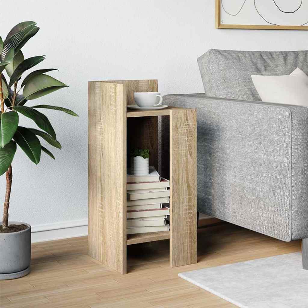 Sidebord Med Hylle Sonoma Eik 25,5X27X60 Cm
