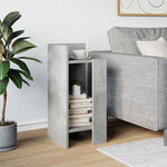 Sidebord Med Hylle Betonggrå 25,5X27X60 Cm