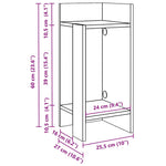 Sidebord 2 Stk Med Hylle Gammelt Tre 25,5X27X60 Cm